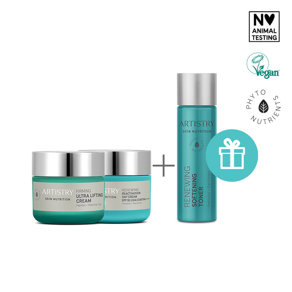 Набор, повышающий упругость + бесплатный мини-набор с тоником Artistry Skin Nutrition™ 3 Набор, повышающий упругость + бесплатный мини-набор с тоником Artistry Skin Nutrition™