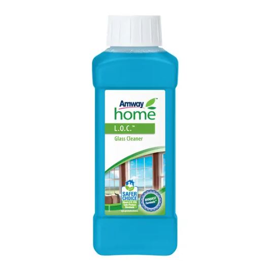 Amway Home L.O.C. skystis stiklui valyti efektyviai pašalina nešvarumus ir riebalus, palikdamas blizgantį paviršių.