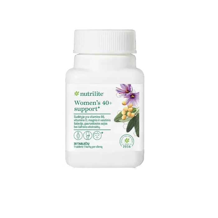 Nutrilite Women’s 40+ support supplement is formulated with carefully selected ingredients aimed at supporting women’s health during menopause.
