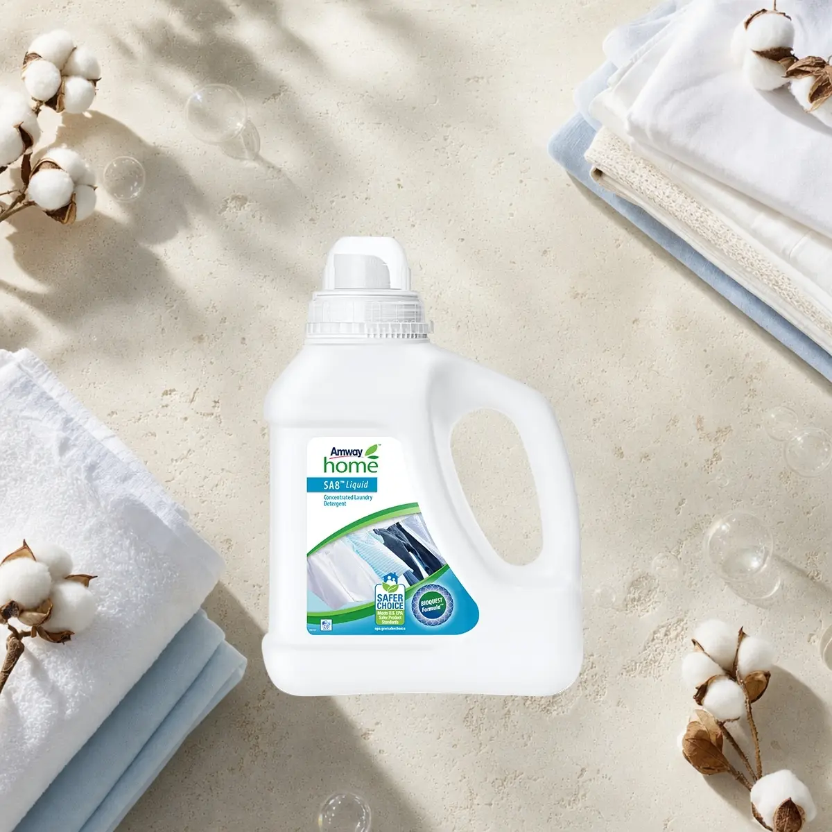 Amway Home SA8 Liquid koncentruota skysta skalbimo priemonė su BIOQUEST formule ir Safer Choice sertifikatu